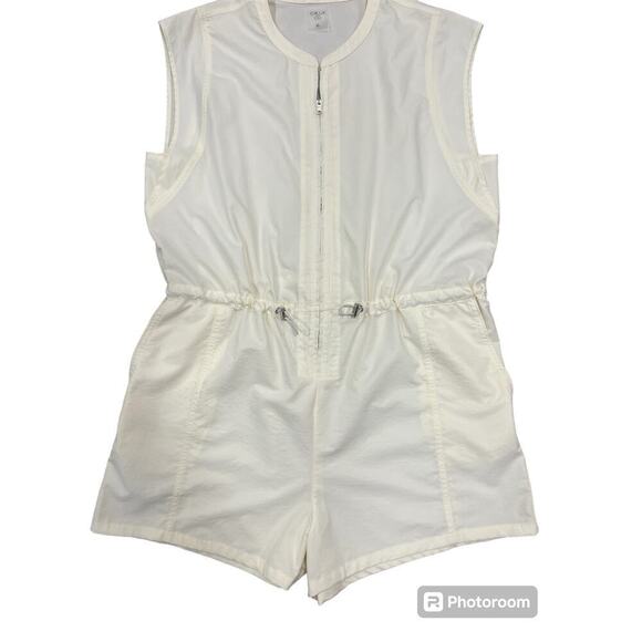 Calia Soft Utility Romper Shorts  Sleeveless Lightweight Cream size XL Relaxed - Picture 1 of 16
